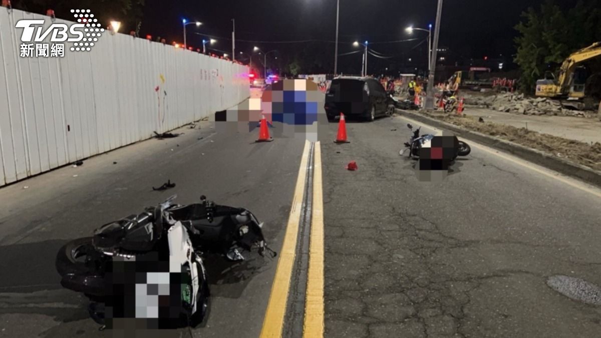 鄭男酒駕衝向對向車道釀成1死4傷悲劇。(圖/TVBS)
