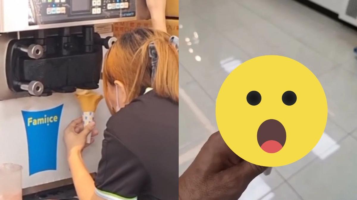 一名網友對店員擠出的霜淇淋造型感到驚艷不已。（圖／翻攝自Threads＠章魚小丸子）