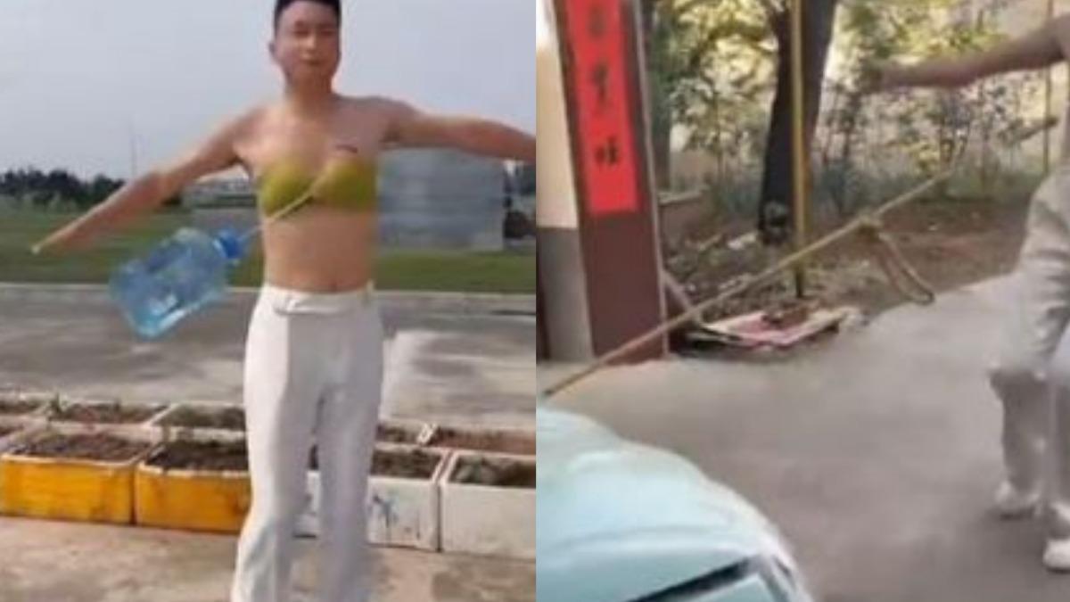 拖車、吊水桶都不掉！中國無肩帶內衣廣告爆紅　網笑翻：真的想買