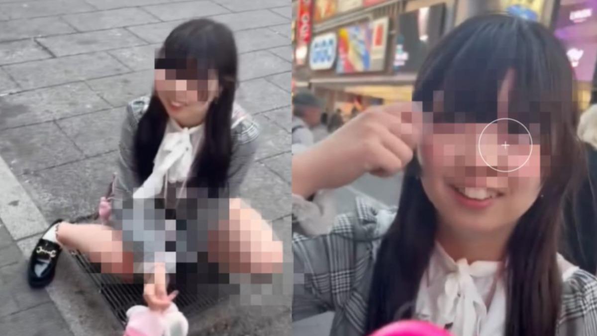 一名日籍女子在光天化日下，於路邊水溝解放，引起網友熱議。（圖／翻攝自 Threads）