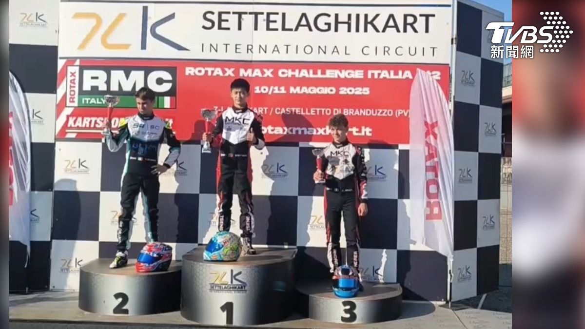 狠甩歐洲選手！台灣14歲卡丁車小將義大利國際賽奪冠