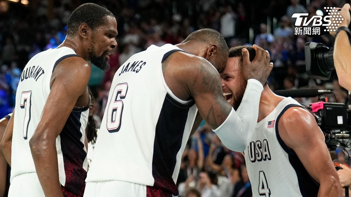 NBA長青三巨頭「詹杜柯」，左起杜蘭特、詹姆斯、柯瑞。（圖／達志影像美聯社）