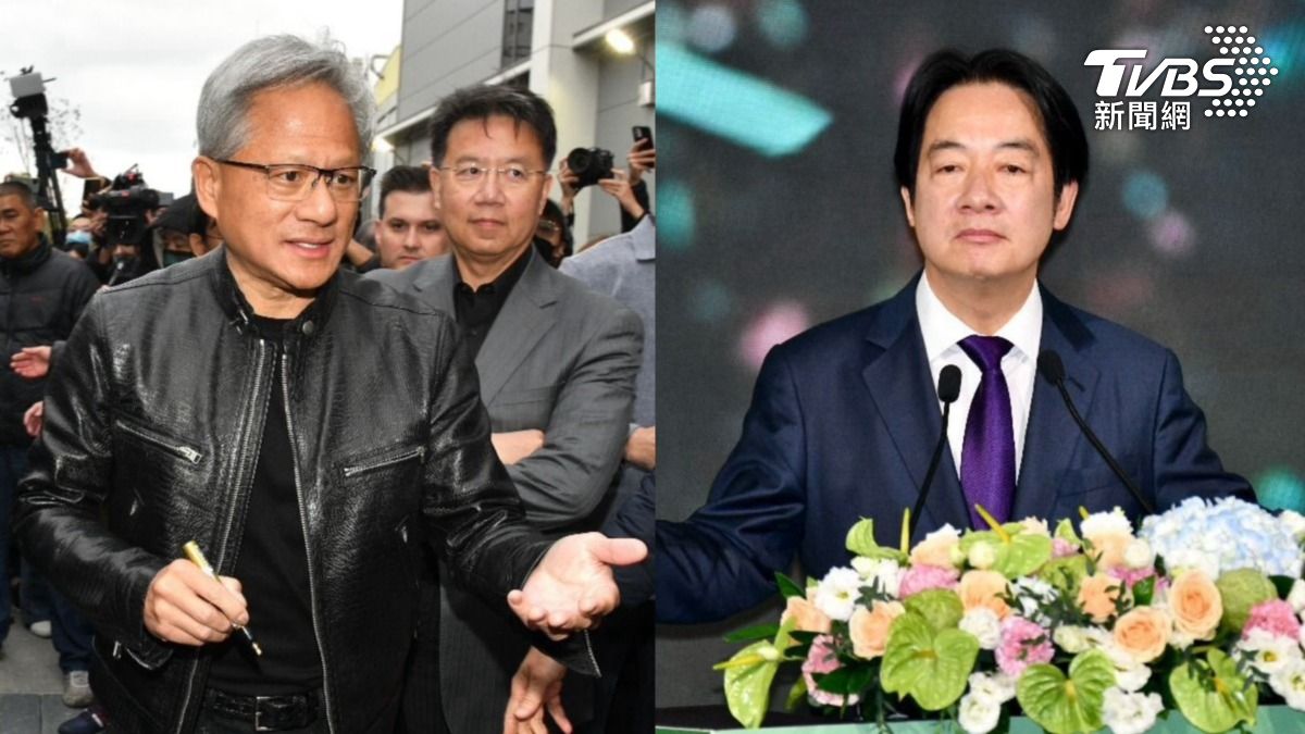輝達（NVIDIA）創辦人暨執行長黃仁勳、總統賴清德。（組合圖／TVBS）