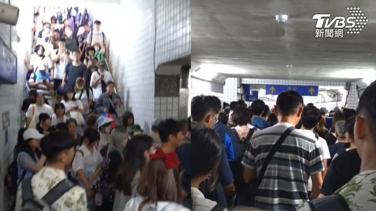 台鐵「和平=新城」啟動列車接駁，不過車站人潮塞爆。（圖／TVBS）