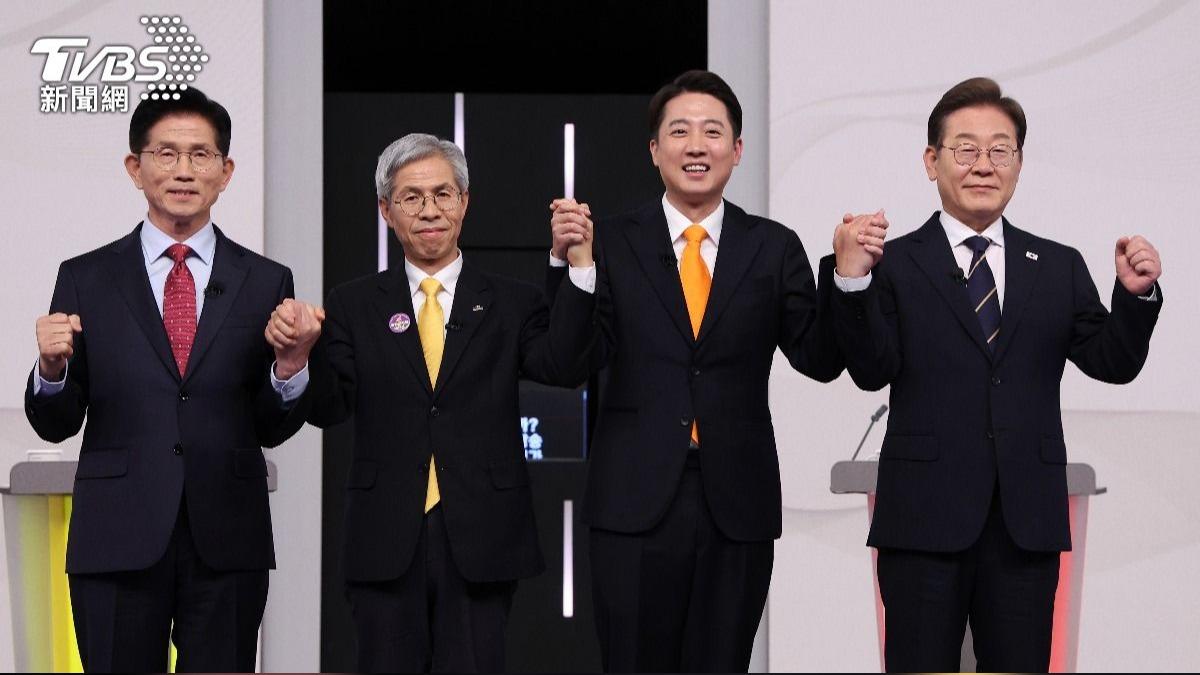 國民力量候選人金文洙（左）與共同民主黨候選人李在明（右）民調差距縮小。（圖／達志影像美聯社）