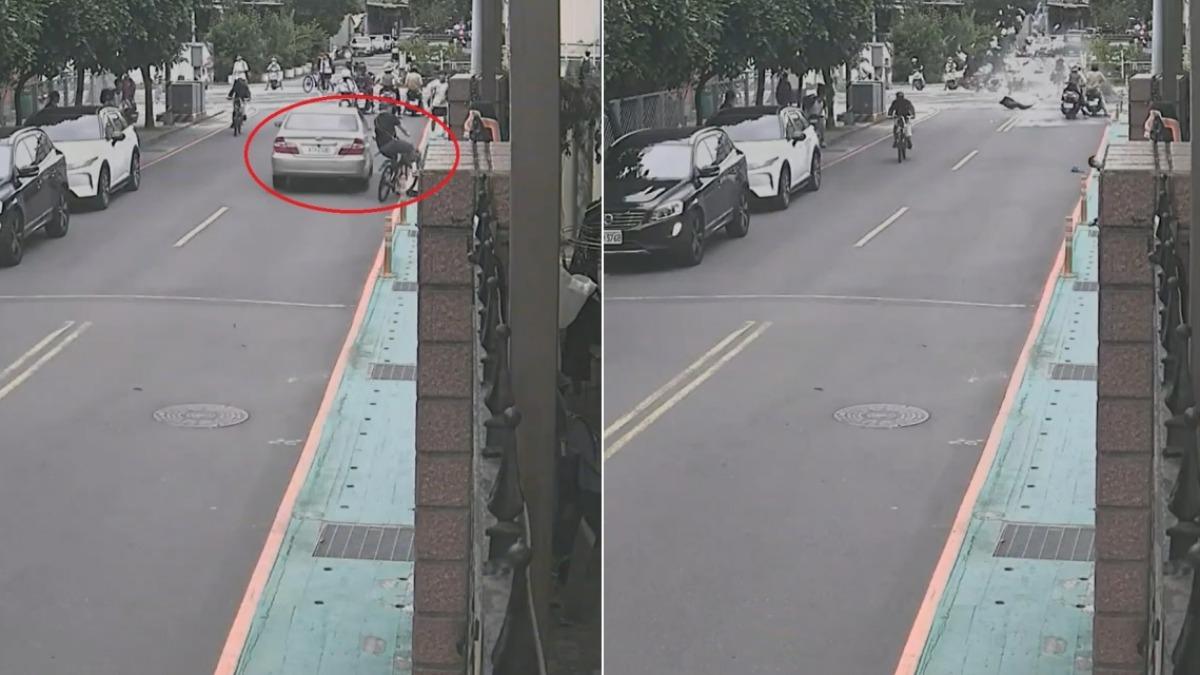 另一個角度拍下余姓老翁肇事瞬間。（圖／民眾提供）