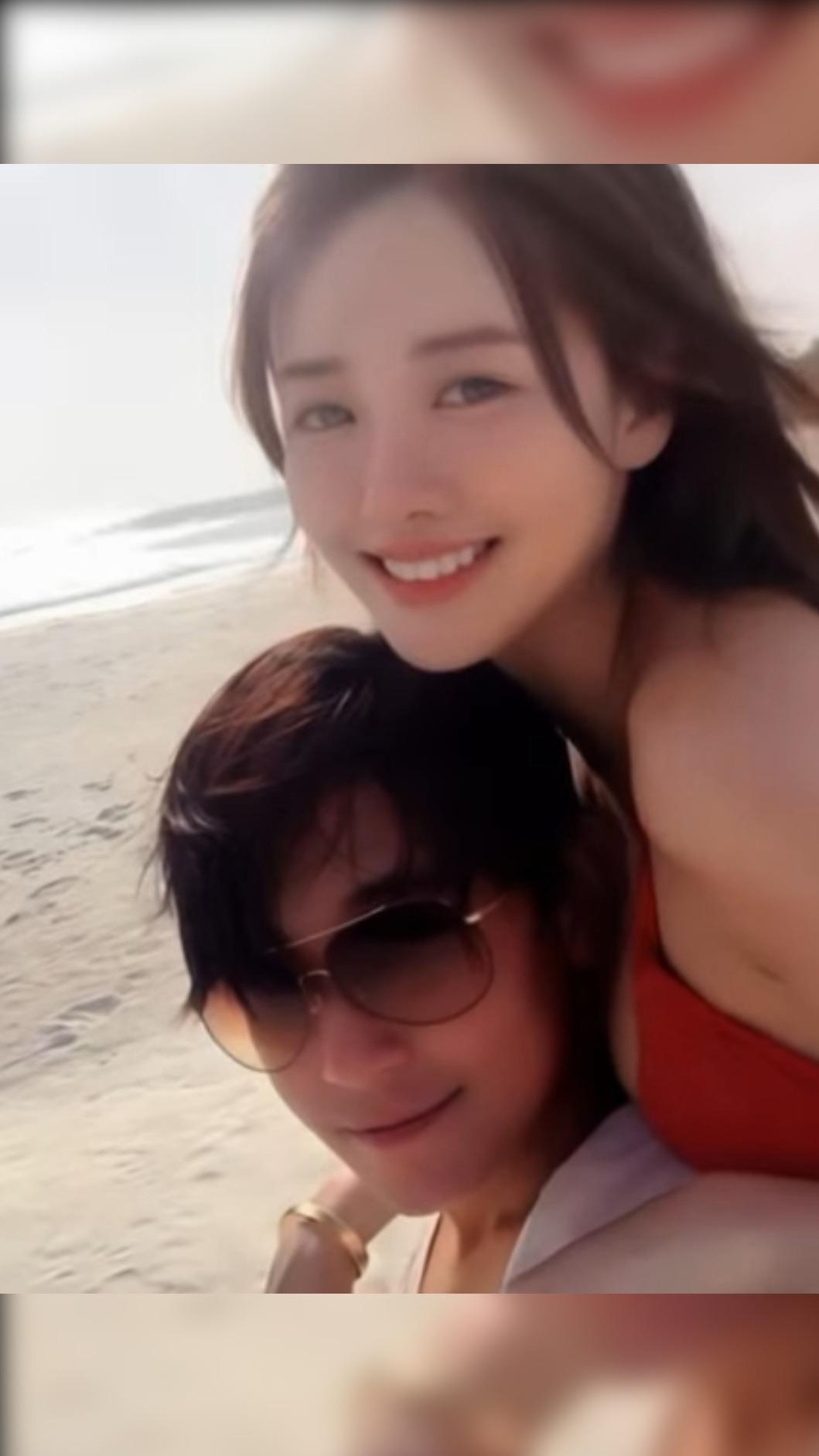 賴琳恩在Instagram曬出兩人甜蜜沙灘合照，兩人合照上一次出現已是2024年同一天，當時同樣是為了替陳乃榮慶生。（圖／翻攝自陳乃榮臉書）