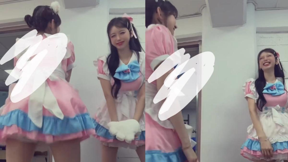 李珠珢穿女僕裝電臀。（圖／翻攝自0724.32 IG）