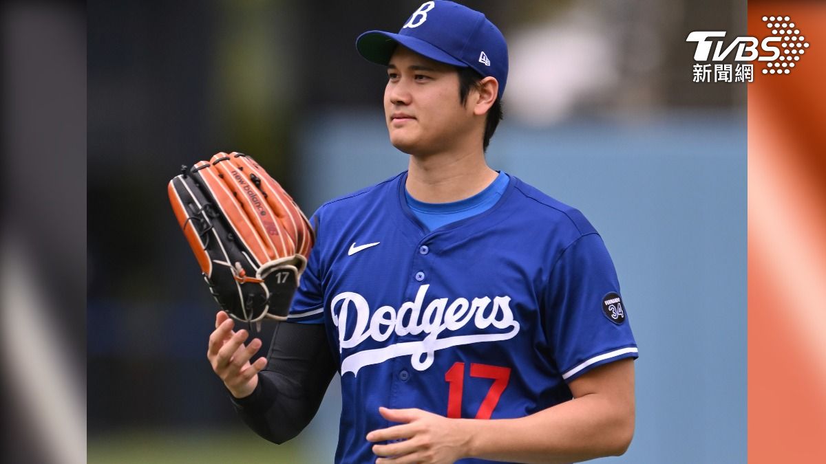 大谷翔平賽前練習時，首度解禁變化球。（圖／達志影像美聯社）