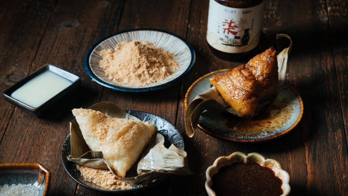 柒息地串燒居酒屋首推鍋巴烤肉粽。（圖／業者提供）