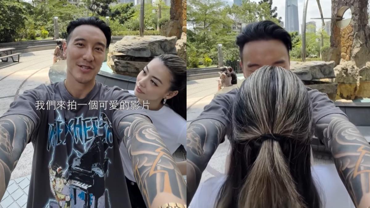 王陽明邀老婆放閃,蔡詩芸獻上甜蜜擁吻。(圖/翻攝自王陽明IG)