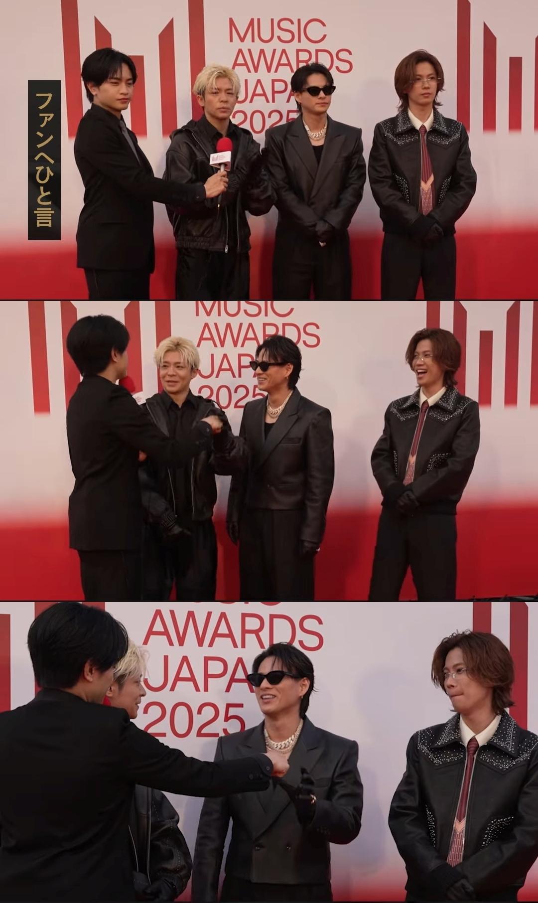 中島健人與「前同事」Number_i互動熱絡,紅毯表現同樣獲讚。(圖/翻攝自MAJ官方IG)