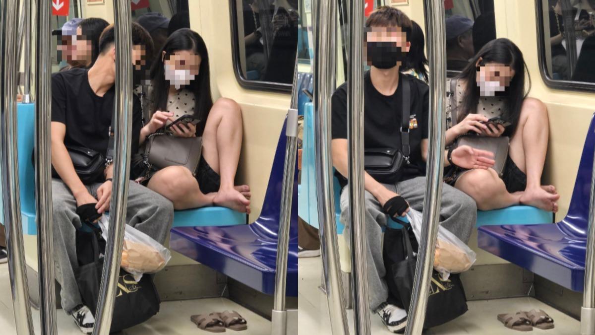 外籍女搭捷運「光腳踩椅子」！鞋扔一旁　陳鴻目擊怒開砲