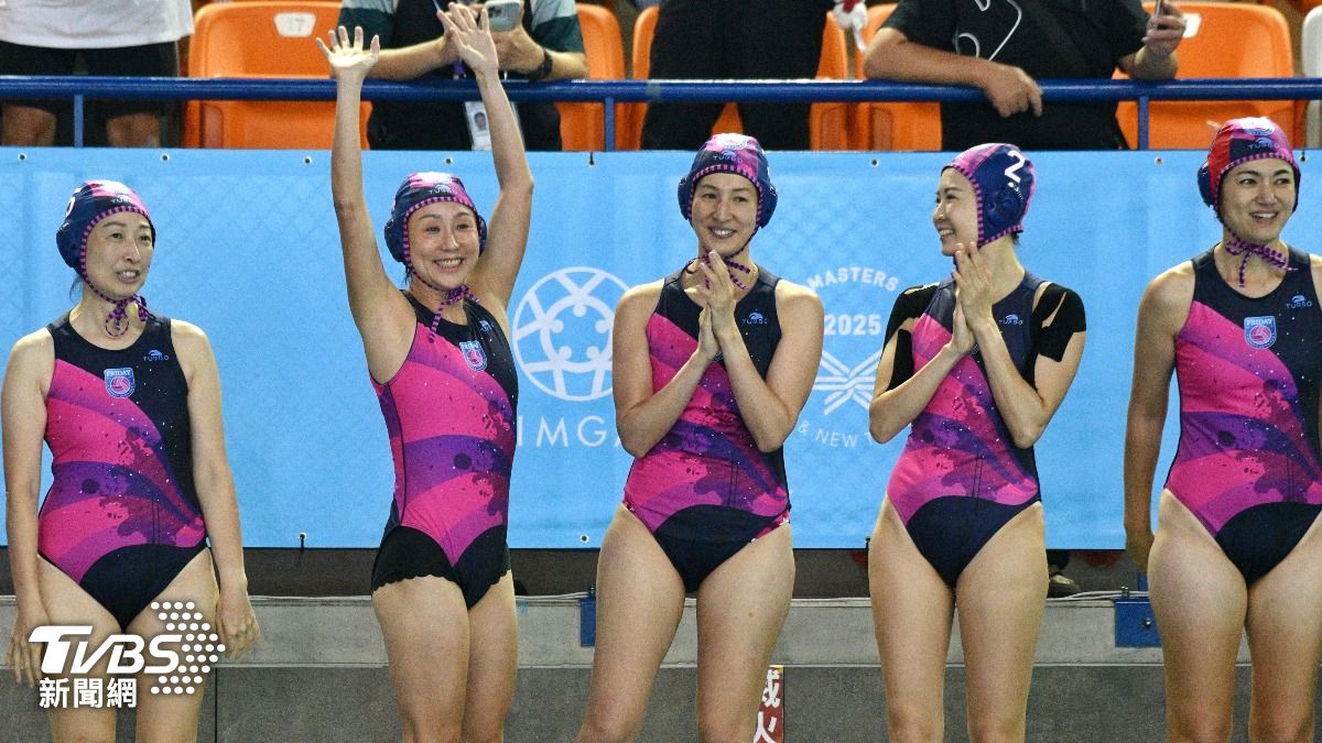 夏嘉璐參加水球項目，賣力幫隊友加油。（圖／胡瑞麒攝）