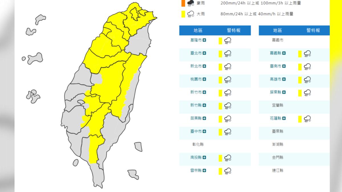 天氣／端午連假前夕雨不停！15縣市大雨特報　山區留意落石