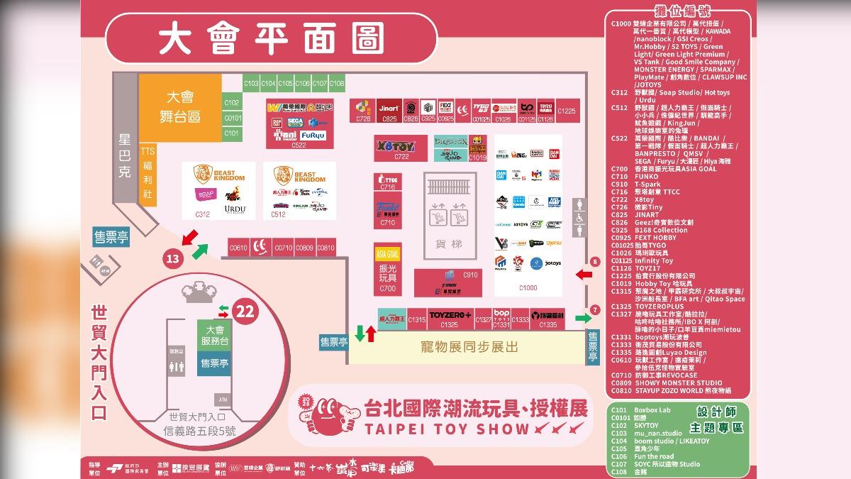 大會平面圖。（圖／截自台北國際潮流玩具授權展官網）