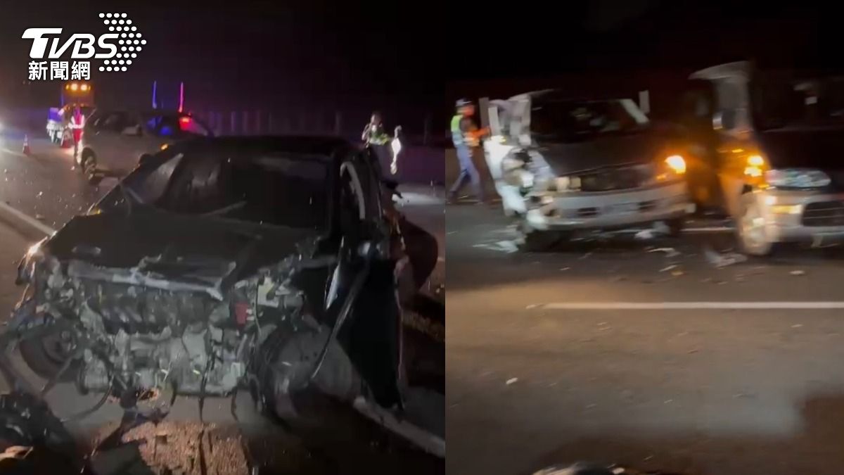 收假出事！國三6車連環撞變形　11人傷「1男躺地急送醫」