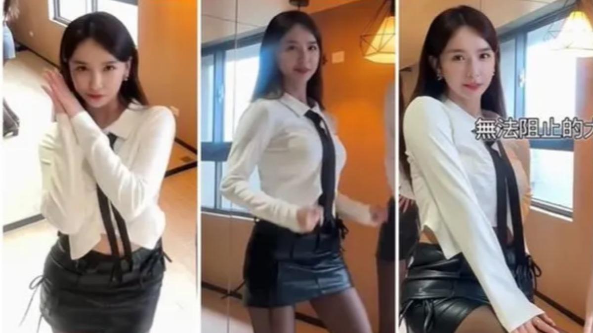 啦啦隊女神美到險出事！火辣OL裝上路　騎士狂回頭下秒撞車