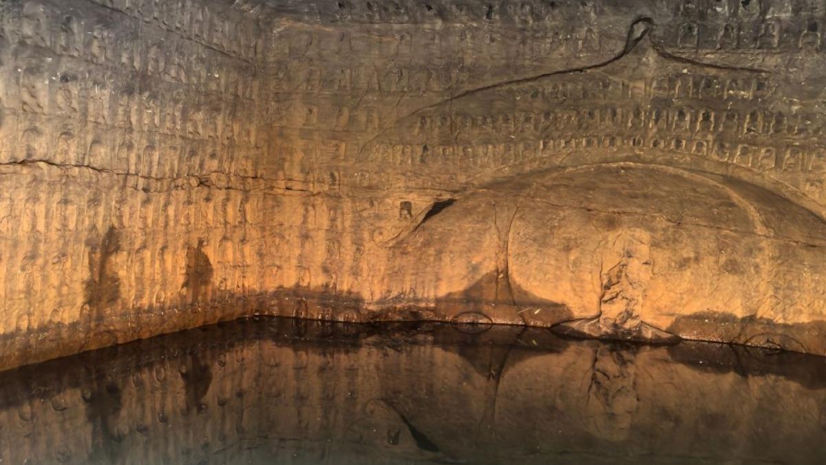 河南某水庫水退現「千佛石窟」！全無首無四肢　疑文革時遭毀