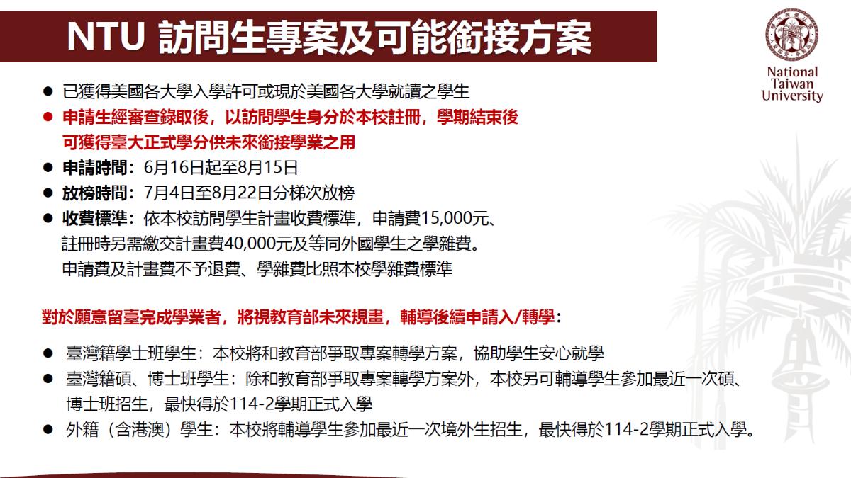 台大訪問生專案簡報。（圖／台大提供）