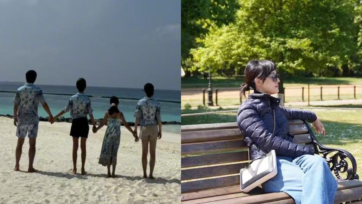 孫儷與鄧超結婚15年育有1兒1女。（圖／翻攝自孫儷微博）