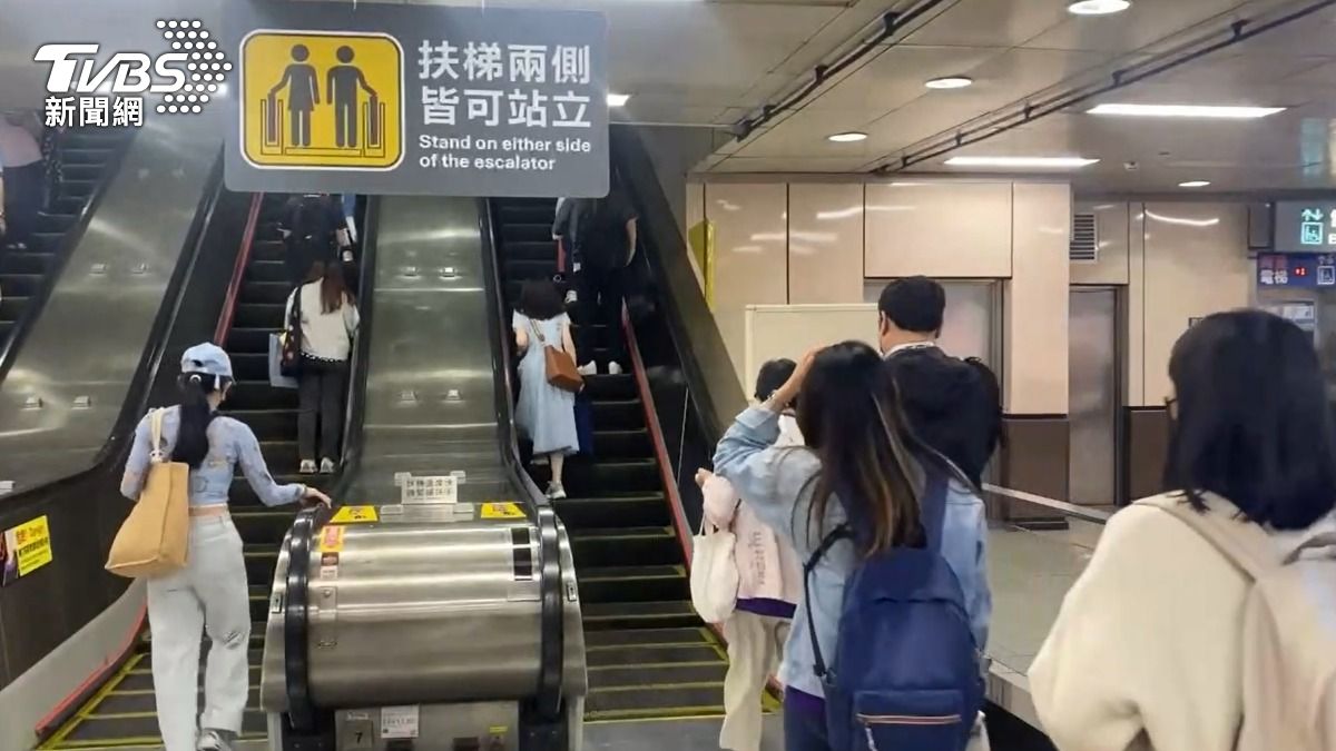 乘客因為搭乘手扶梯「站左右」而發生爭執。（示意圖／TVBS）