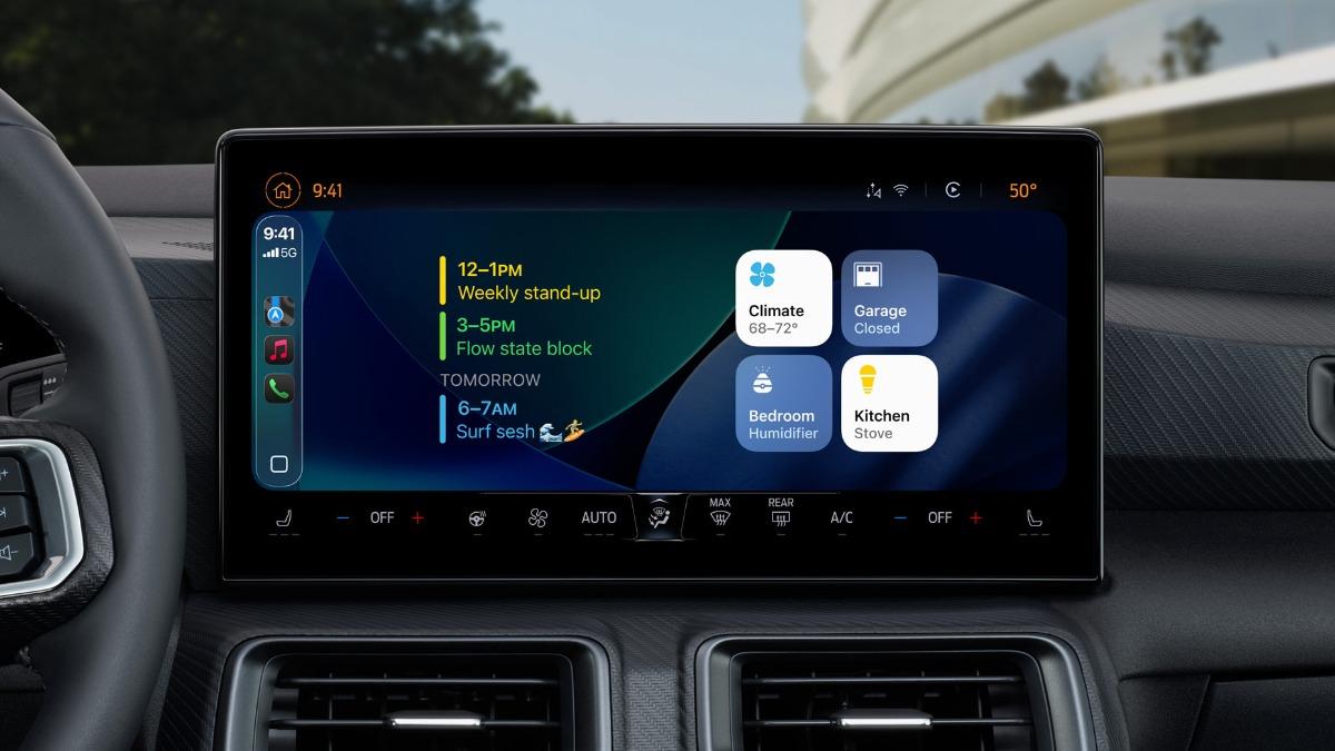 新版本的Carplay將支援多項小工具。（圖／翻攝自Apple）