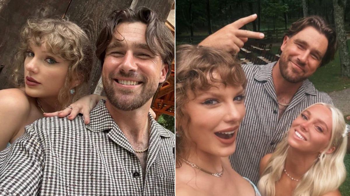 泰勒絲和凱爾斯近日參加凱爾斯親戚的另1場婚禮。（圖／翻攝自X@TheSwiftSociety）