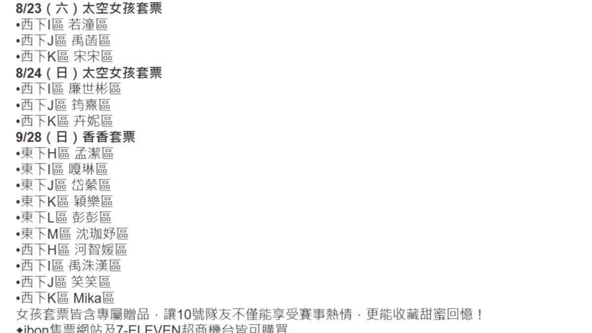 Dora下半年主題日也沒有專屬特區了。(圖／翻攝自樂天桃猿官方網站）