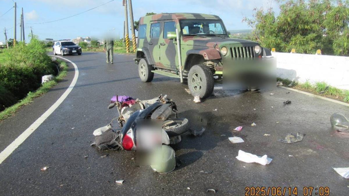 屏東車城「軍車與機車對撞」！女騎士送醫不治　雙方均無酒駕