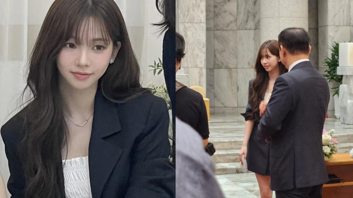 aespa成員Karina現身婚禮，引起賓客騷動。（圖／翻攝自아이돌 이슈臉書）