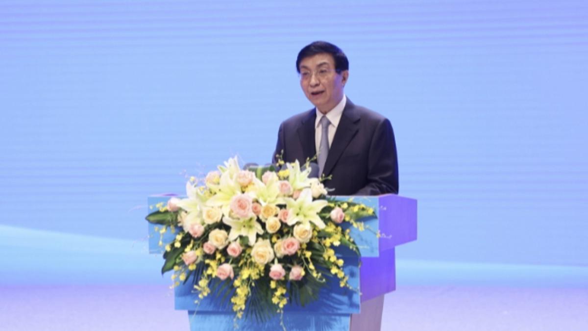 大陸全國政協主席王滬寧出席海峽論壇。(圖／翻攝新華網)