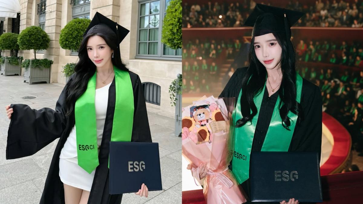 大馬人氣DJ藍星蕾（Amber Na）近期宣告正式取得法國巴黎ESGCI商學院商業法博士學位。（圖／翻攝自藍星蕾IG）