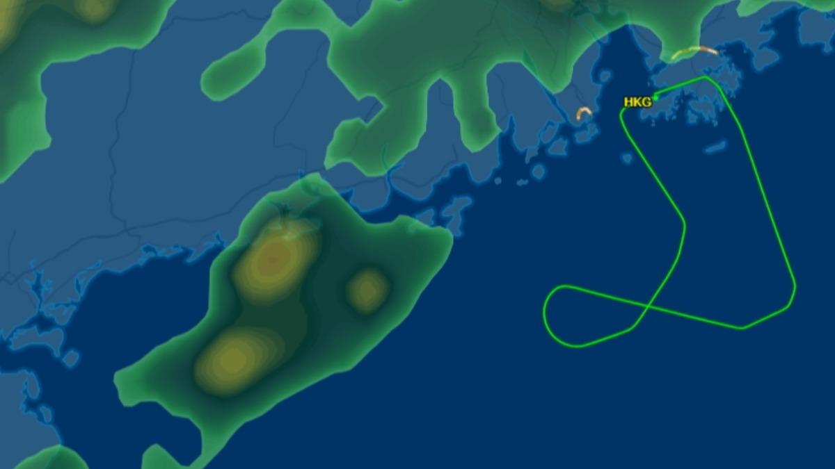 印度航空AI315班機香港起飛後不明原因返回出發地。（圖／翻攝flightaware）
