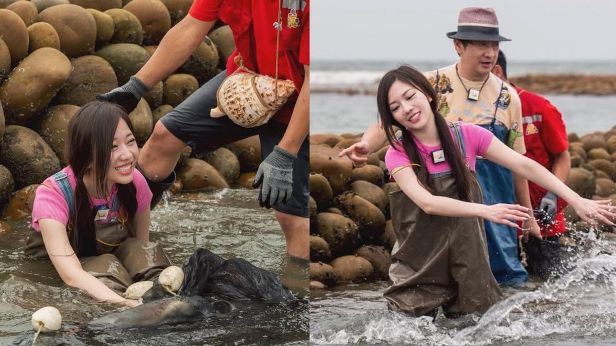 蔡尚樺不小心重摔在礁石上,但並未因此喊苦,而是展現極高敬業精神。(圖/翻攝自蔡尚樺IG)