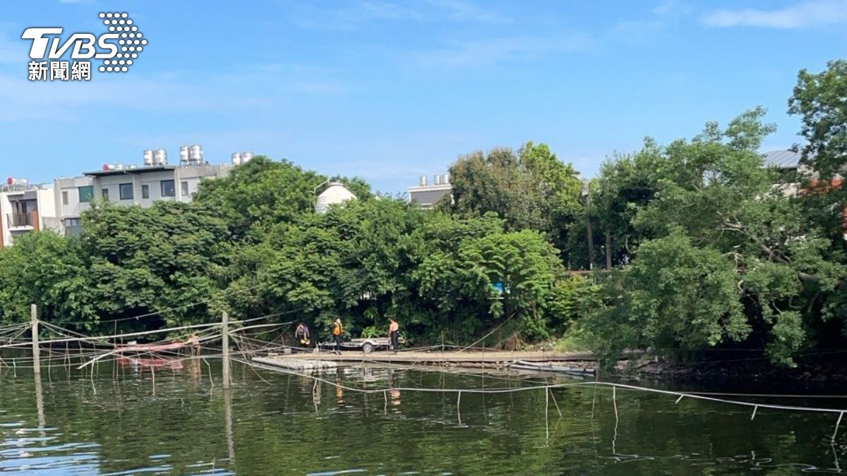 新屋區發生一起落水案件。(圖/TVBS)