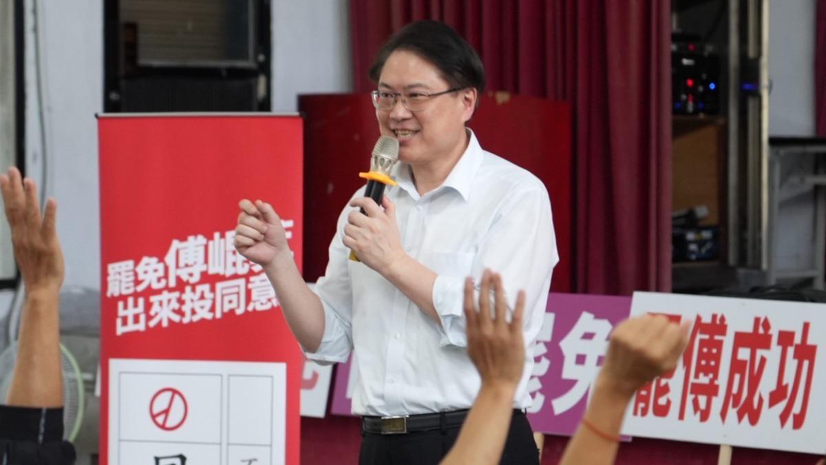 民進黨秘書長林右昌前往花蓮宣講催罷免票。（圖／民進黨提供）