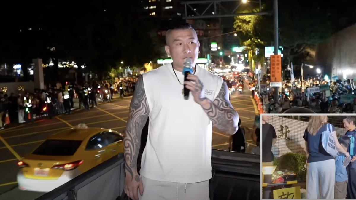 館長陳之漢昨晚現身土城看守所前。（圖／翻攝自館長惡名昭彰YT頻道）