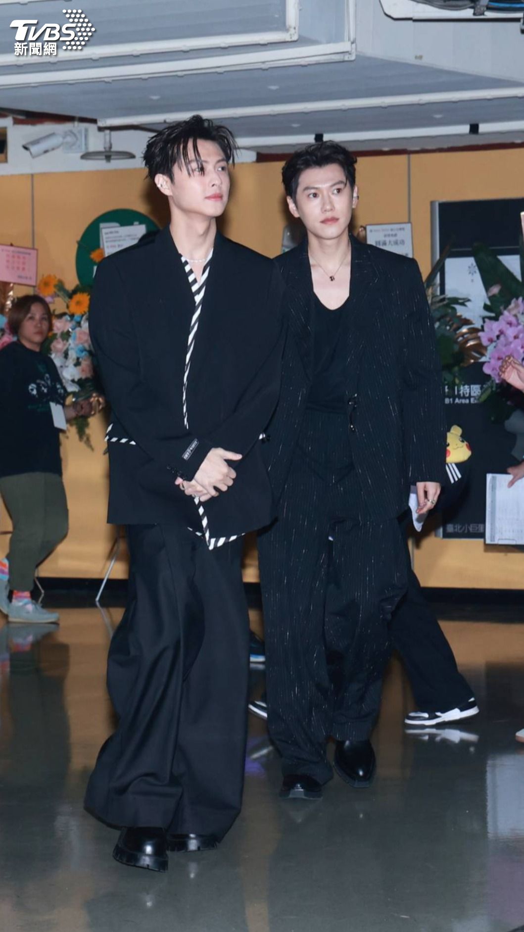 王子（左）閃兵話題首露面。（圖／趙世平攝）