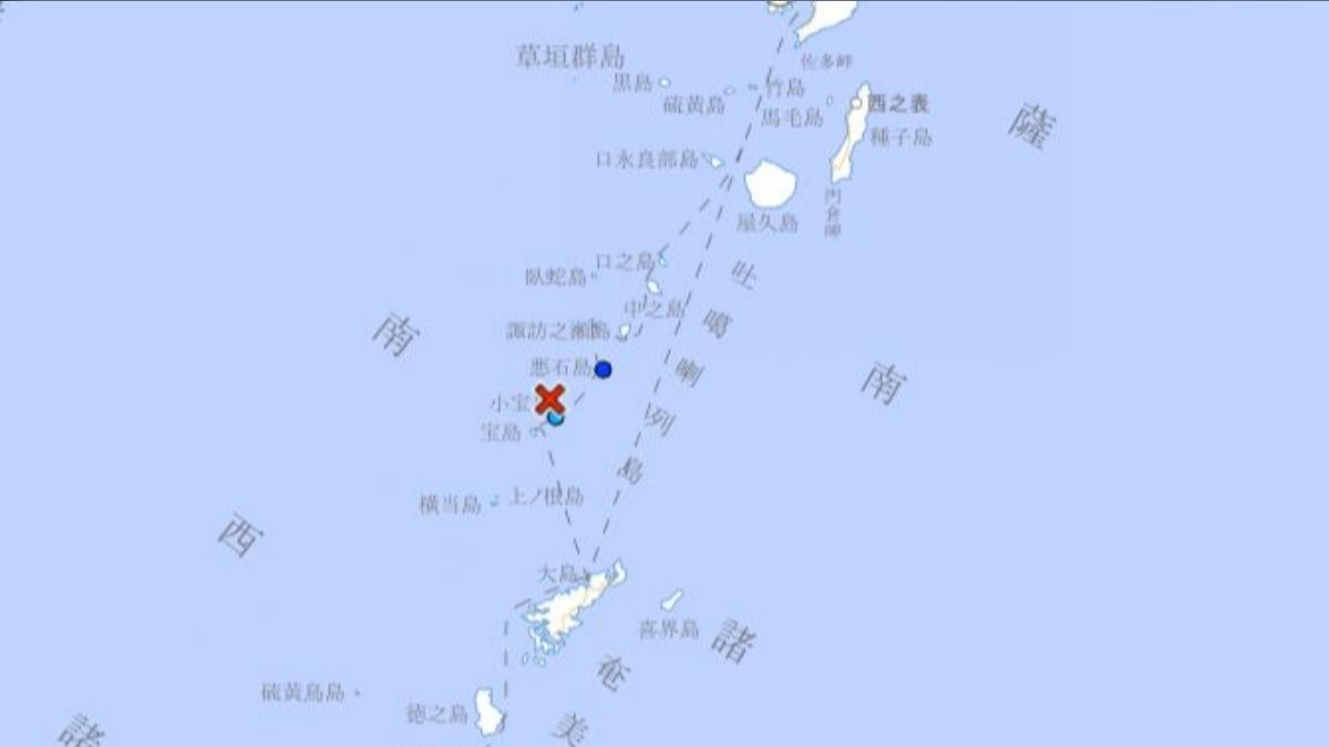 日鹿兒島近海又震。（圖／取自日本氣象廳）