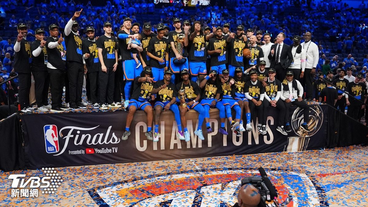 奧克拉荷馬雷霆拿下NBA2024-25賽季的總冠軍。（圖／達志影像美聯社）