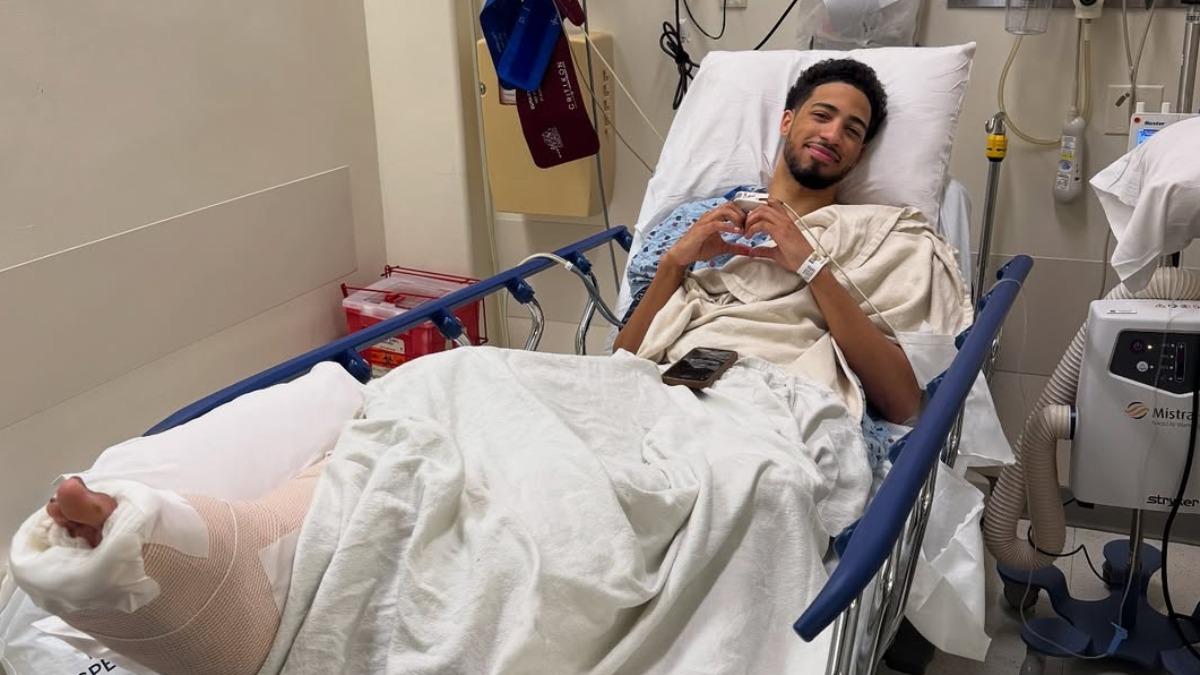 Tyrese Haliburton今天在病床上感性發文。（圖／翻攝Tyrese Haliburton IG）