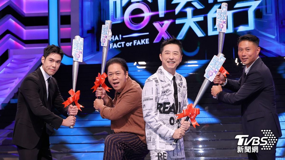 周予天、阿亮、哈林和彭小刀進棚錄影。（圖／張哲鳴攝）