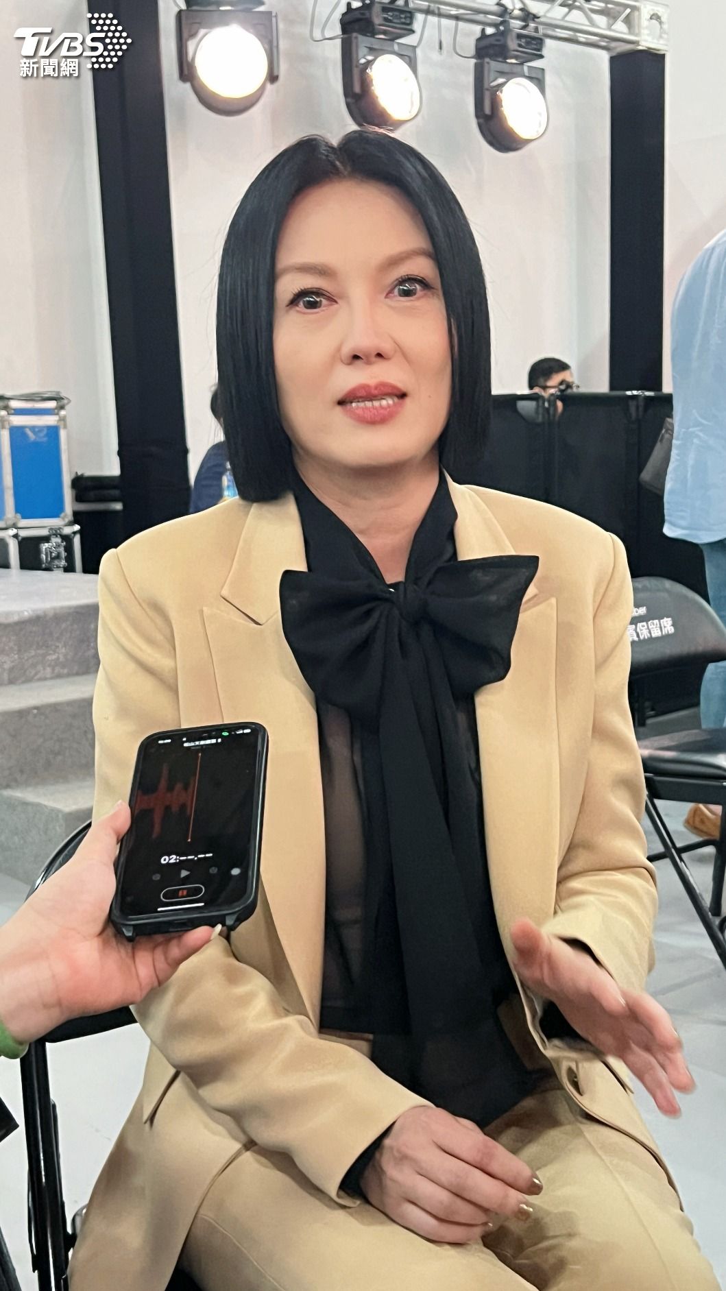 苗可麗提到父親瞬間紅了眼眶,表示自己不會在他面前哭。(圖/吳志偉攝)