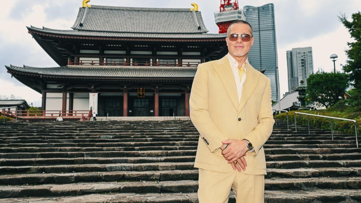 布萊德彼特驚喜快閃日本為新片《F1電影》宣傳。(圖/華納兄弟影業提供)