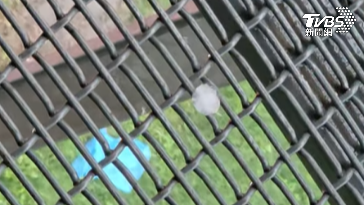 民眾直呼冰雹大小比昨天還誇張。（圖／民眾 黃俊豪授權提供）