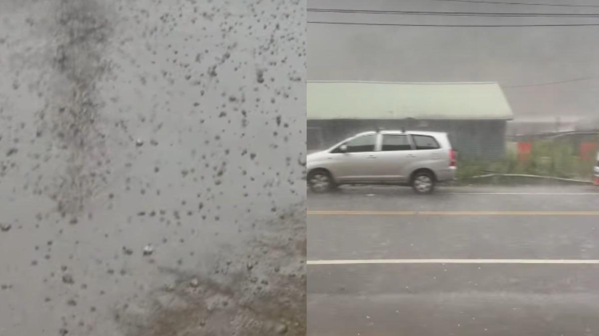 宜蘭縣大同鄉也下起冰雹。(圖/翻攝自宜蘭知識+臉書社團)