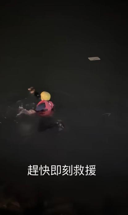 疑似有民眾溺水,消防人員趕緊下水救人。(圖/翻攝自鹿港消防分隊臉書)