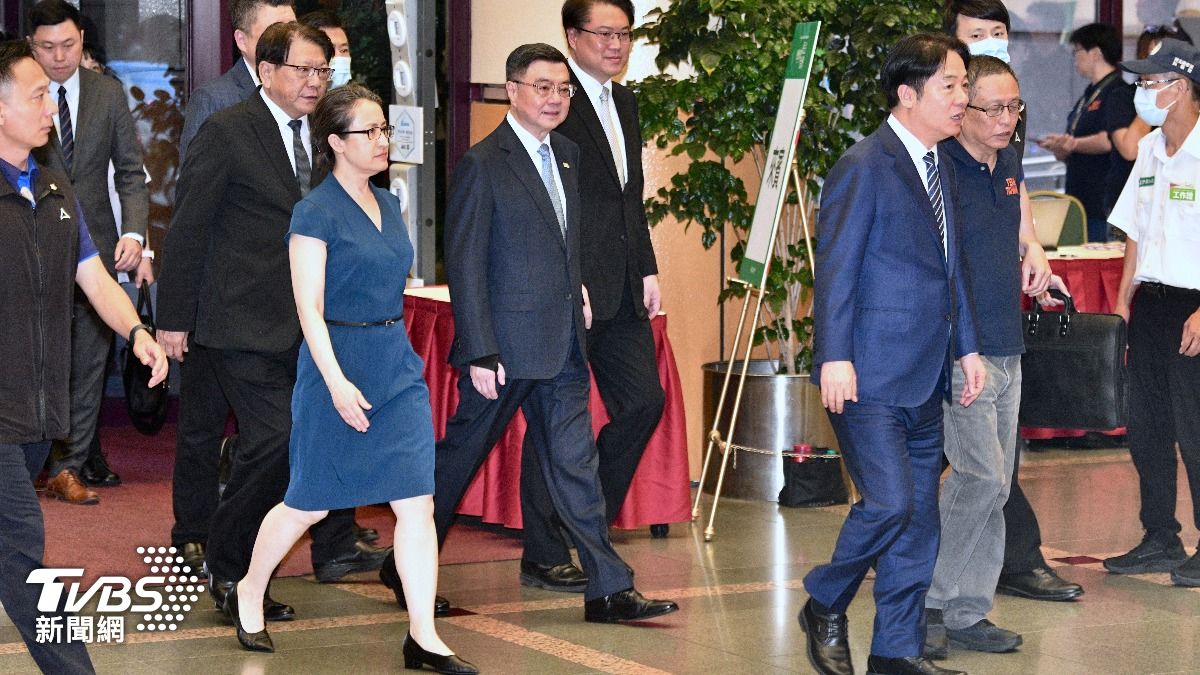 蕭美琴與賴清德一同出席全代會。（圖／胡瑞麒攝）