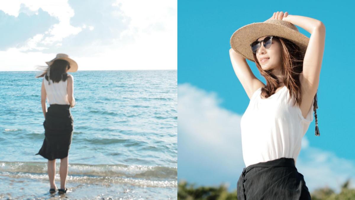 田馥甄開演前還到海邊踏浪。（圖／翻攝自田馥甄臉書）